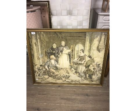 VINTAGE C1910 TAPESTRY PANEL (THE ORIGINAL PAINTING WAS BY SIR EDWIN LANDSEER)