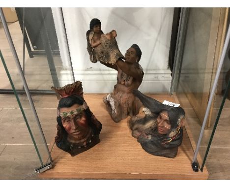 1 SHELF OF NATIVE AMERICAN ORNAMENTS ( 3 PIECES ) BY NEIL J ROSE