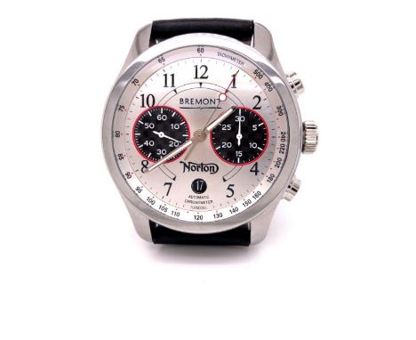 A BREMONT NORTON V4 SS LIMITED EDITION CHRONOMETER WRIST WATCH NO.042/200. AS NEW COMPLETE WITH TRAVEL CASE, WATCH TOOL, PAPE