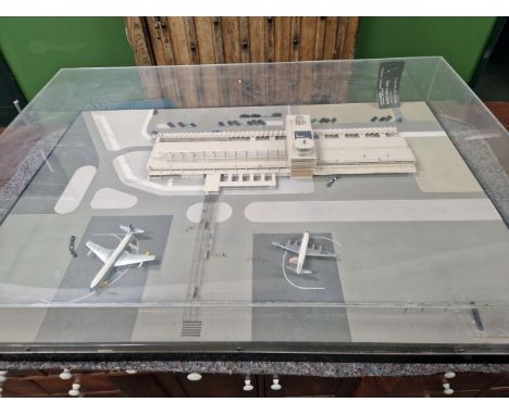 AN INTERESTING ARCHITECTS SCALE MODEL OF PALISADOES AIRPORT, JAMAICA. DESIGNED BY NORMAN AND DAWBARN ARCHITECTS.