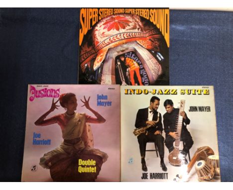 INDO-JAZZ - 3 LP RECORDS: JOE HARRIOTT DOUBLE QUINTET WITH JOHN MAYER - INDO JAZZ SUITE, COLUMBIA SCX 6025, INDO-JAZZ FUSIONS