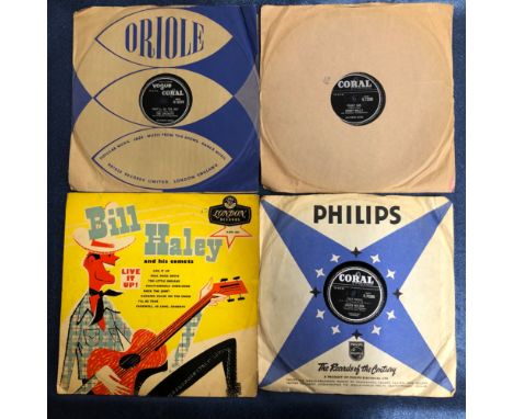 ROCK AND ROLL - 10 x 78 rpm RECORDS + 1 x 10" LP INCLUDING: BUDDY HOLLY - PEGGY SUE, THE CRICKETS - THAT'LL BE THE DAY &amp; 