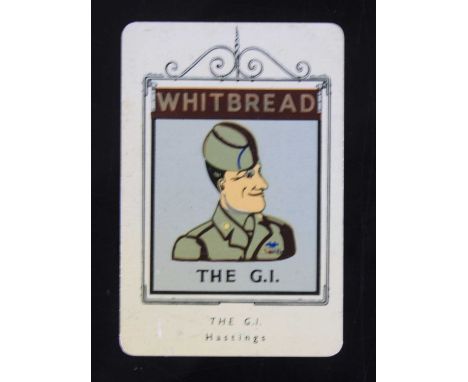 Whitbread Inn's Signs, a large collection of trade cards to include series 1-5 in sets of fifty, housed in a leather album, t