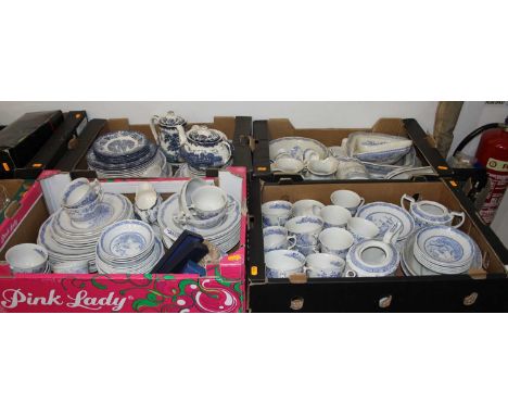 A Furnivals Quail pattern blue &amp; white dinner service together with a Royal Worcester Avon Scenes part dinner serviceOver