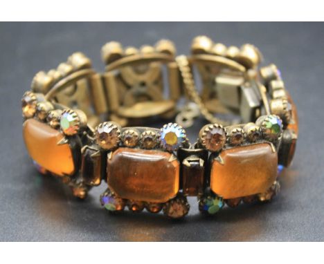 A vintage paste and rhinestone bracelet by Kramer of New York