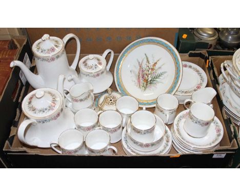 Two boxes of ceramics to include a Paragon Belinda pattern tea service,and various tin glazed tea wares