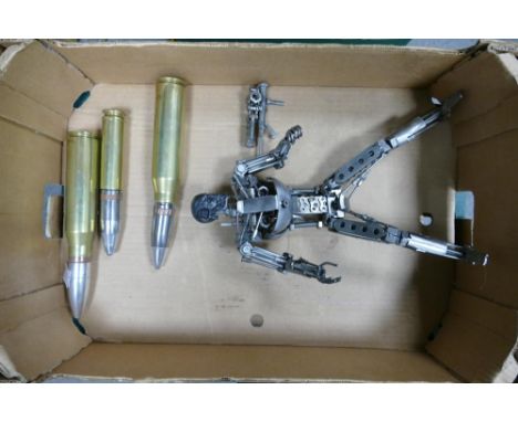 Modelist Made Terminator Figure &amp; three large ammunition shells 