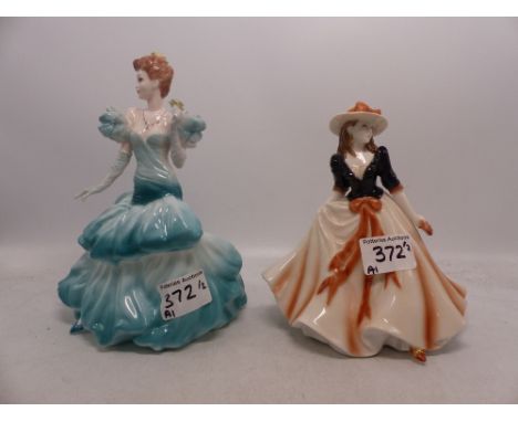 Coalport Ladies of fashion figure of 'Pauline' together with Royal Worcester lady figure of Caroline (2) 
