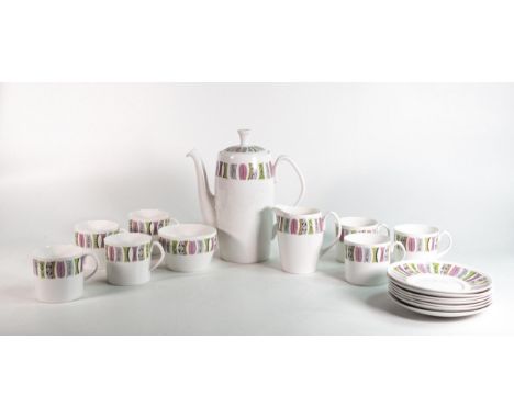 Shelley coffee set, Avon shape 14200 to include  coffee pot, 7 cans &amp; saucers, milk jug, sugar bowl (17 pieces) 