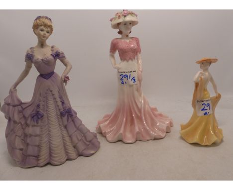 3 Coalport lady figures Liz, First Waltz &amp; small figure April (3) 