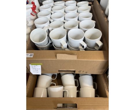 White ceramic coffee mugs approx. (67)- LOT SUBJECT TO VAT ON THE HAMMER PRICE - To be collected by appointment from The Amba