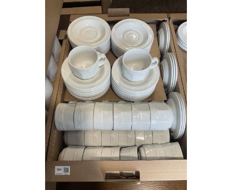 White ceramic cups (90) with additional saucers (90)- LOT SUBJECT TO VAT ON THE HAMMER PRICE - To be collected by appointment