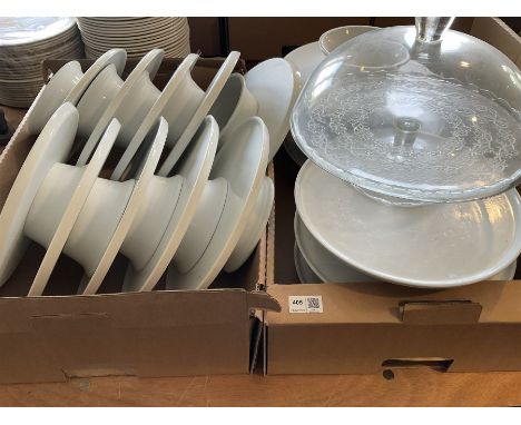 Quantity of white ceramic cake stands- LOT SUBJECT TO VAT ON THE HAMMER PRICE - To be collected by appointment from The Ambas