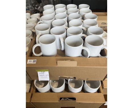 White ceramic same type mugs (100)- LOT SUBJECT TO VAT ON THE HAMMER PRICE - To be collected by appointment from The Ambassad