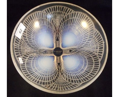 A Rene Lalique Coquilles fruit bowl, number 3200, etched R Lalique signature to base, 24cm diameter.