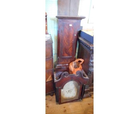 A late Victorian mahogany longcase grandfather clock, the makers name D Tollingham, the painted face with Arabic numerals, ei