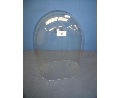 19th C blown glass clock dome (height approx 36cm) 