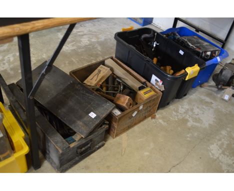 A quantity of woodworking and other tools.