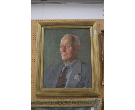 Portrait of a Gentleman wearing a suit, oil on board.