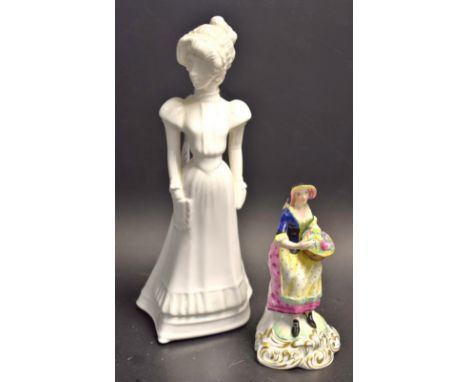 A Spode figure Sarah by Pauline Shone; another smaller Chelsea figures, Mistress Grey (2)