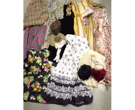 Vintage Costume - Horrockses floral skirt; Christian Dior hat; a Liberty cotton skirt; another Ianthe design; a silk and lace