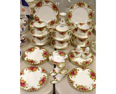 Royal Albert Old Country Roses - a set of six tea cups and saucers, six dinner plates, six dessert plates, etc