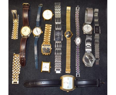 Watches - a Rotary quartz dress watch; others, Berge; Citizen; Jean Piquot; Time; etc. (10)