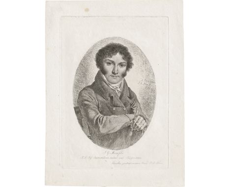 Klein, Johann Adam -- "J(ohann).G(eorg). Mansfeld K. K. Hof Antikenkabinets-Zeichner und Kupferstecher". Radierung. 18,3 x13 