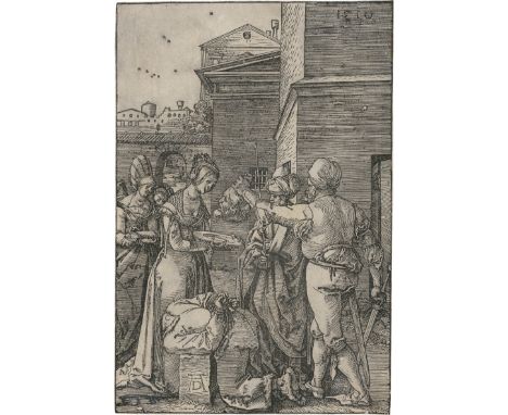 Dürer, Albrecht -- Enthauptung Johannes des Täufers. Holzschnitt. 19,5 x 13 cm. 1510. B. 125, Meder 231 a (von k). Wz. Hohe K