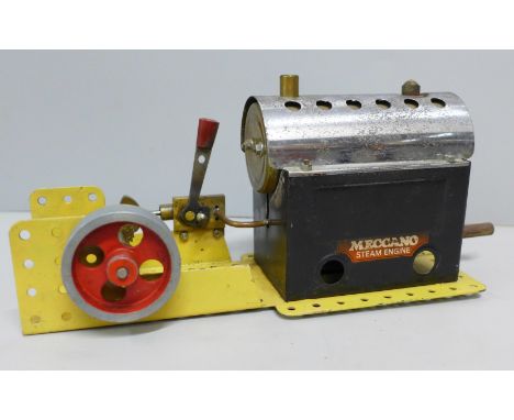 A Meccano model steam engine 
