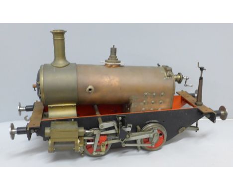 A live steam scratch built model locomotive engine 