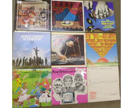 A Monty Python 'instant record collection' with fold out box, Jeff Wayne's War of the Worlds A1/B2 first pressing LP and othe