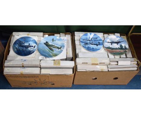 A Collection of 28 WWII Aircraft Plates by Coalport, Royal Doulton and Royal Worcester 