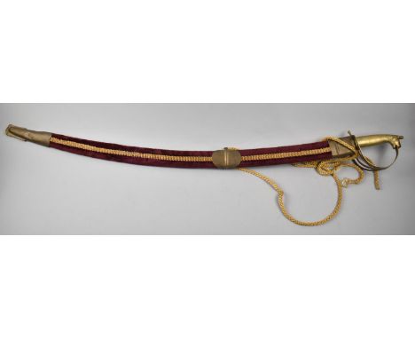 An Indian Curved Blade Sword with Velvet Scabbard 