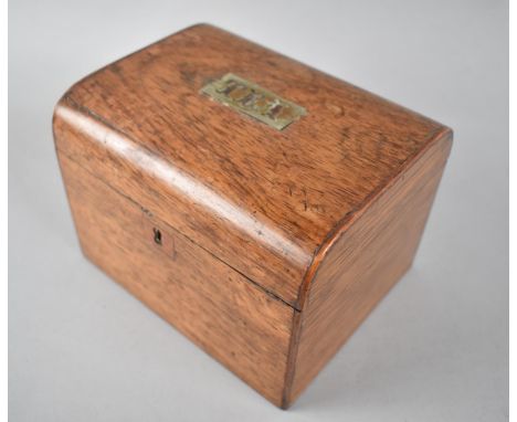 A Late 19th Century Mahogany Single Section Tea Caddy with Hinged Lid, 14cms Wide 