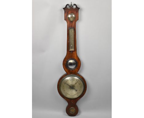 A 19th Century Wheel Barometer by Pedroni, Salop, Glass Cracked and for Restoration 