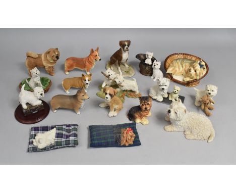 A Collection of Various Resin and Ceramic Dog Ornaments to comprise Examples by Leonardo Collection Etc 