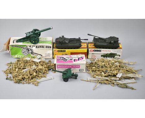 A Collection of Corgi and Britains Boxed Army Diecast Toys, Miniature Soldier Figures etc 