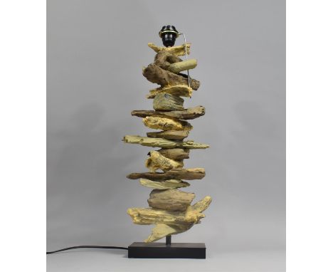 A Resin Lamp Base in The Form of Driftwood, 53cms High 
