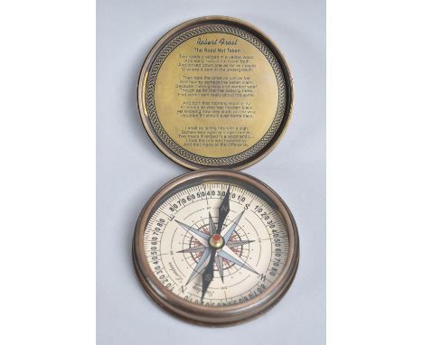 Large English nautical magnetic compass in brass and glass early