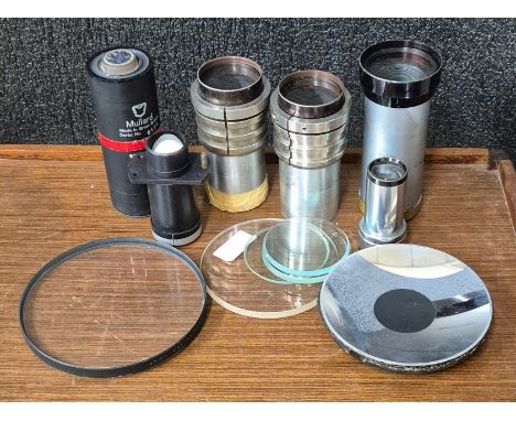 Assorted projector and camera lenses 