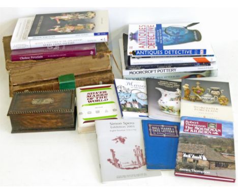 Collection of Ceramic reference books, also Samuel Lewis Topographical History of Ireland, and an oak and silver cigarette bo
