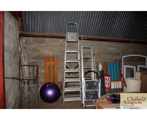An aluminium step ladder 