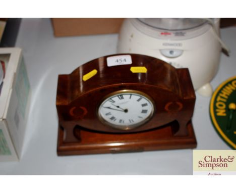 A J Cameron &amp; Son Edwardian mantel clock with presentation plaque to front 