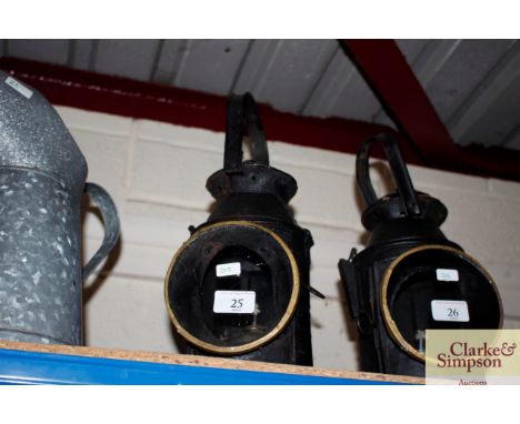 A reproduction railway signal lamp