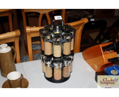A rotary spice rack