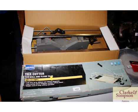 A tile cutter 