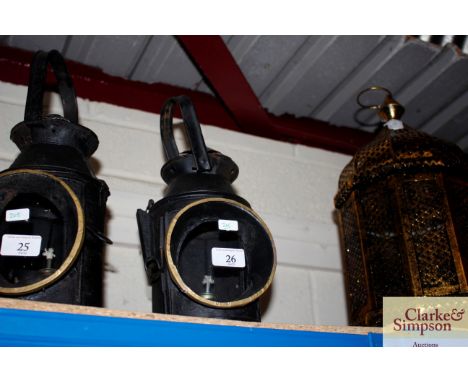 A reproduction railway signal lamp 