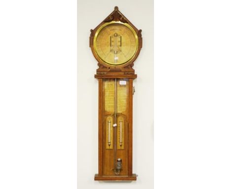 Admiral Fitzroy Royal Polytechnic Barometer oak cased barometer by Joseph Davis Co, in need of service.