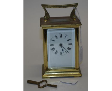 French brass carriage clock key included, 14.5cm high approx.